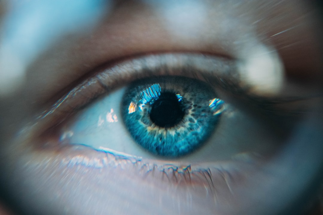 Eyes being checked during an eye exam at a local optometry clinic.